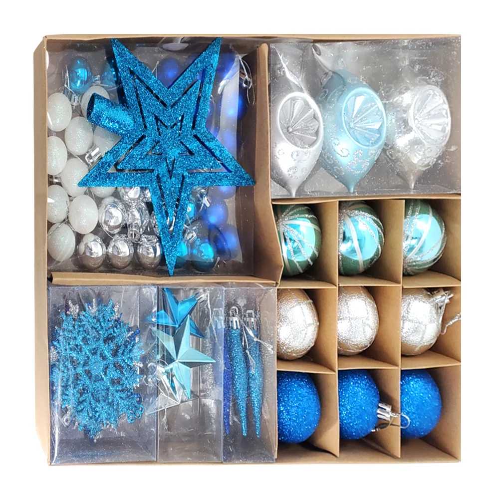 Caja con 72 adornos colgantes, variedad ...