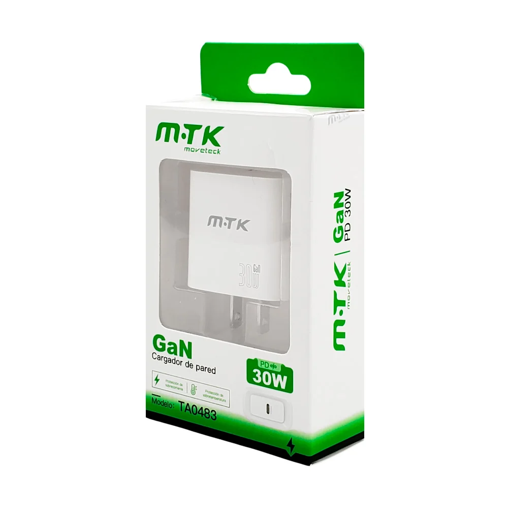 1pza Cubo cargador con entrada tipo c y potencia de 30w, variedad de usos