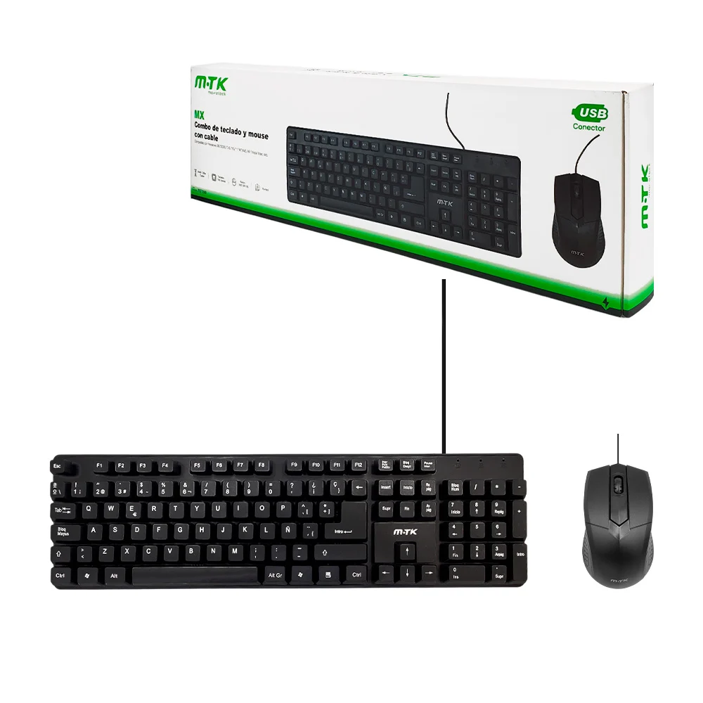 Blíster de teclado y mouse alámbricos ...