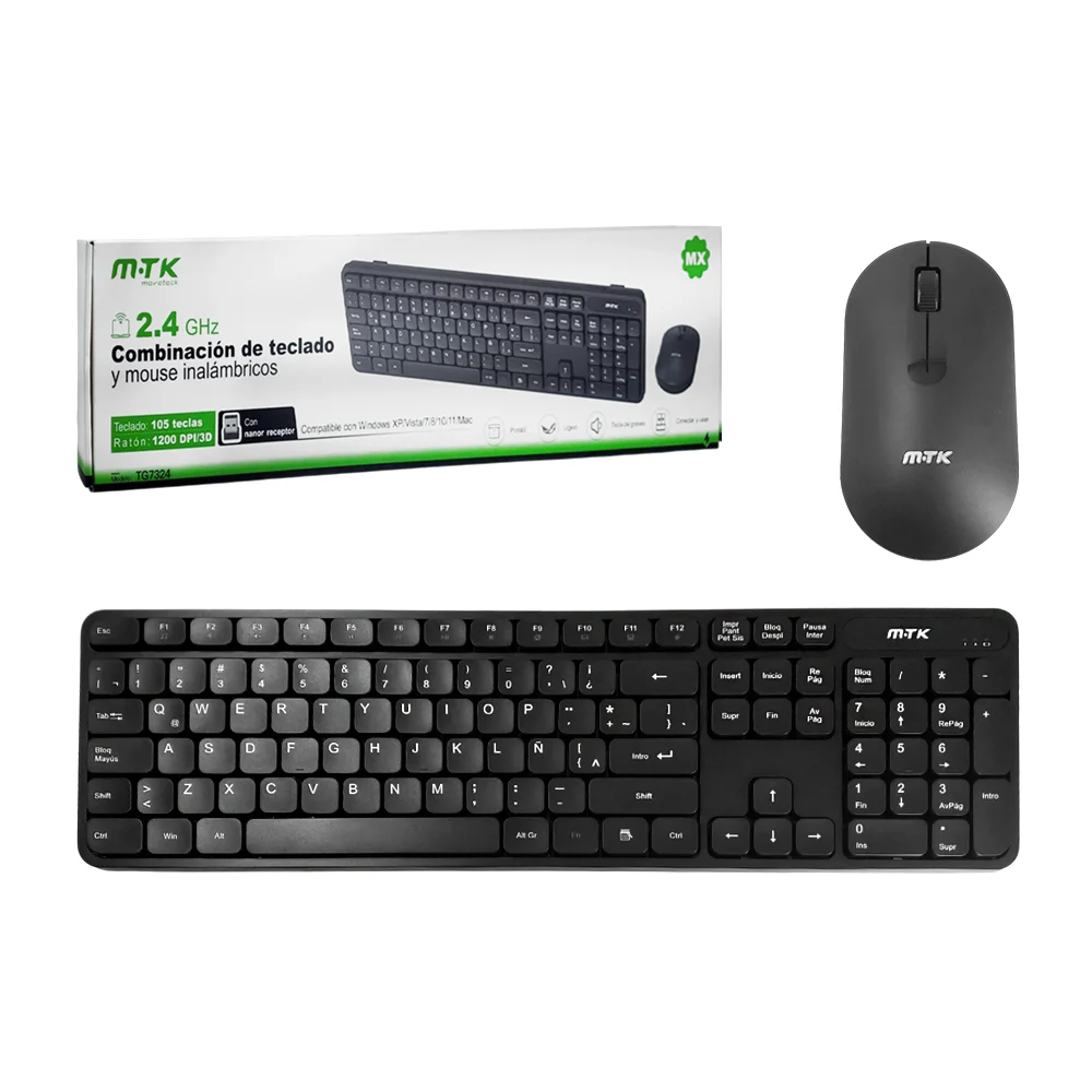 Blíster de teclado y mouse inalámbricos, portátiles, variedad de funciones / mtk