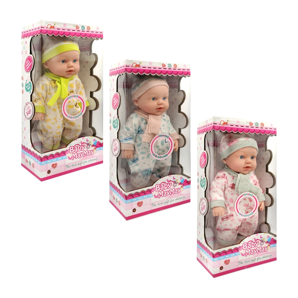 Muñeca bebé baby maymay con mameluco, gorro, bufanda y sonido / ts86692