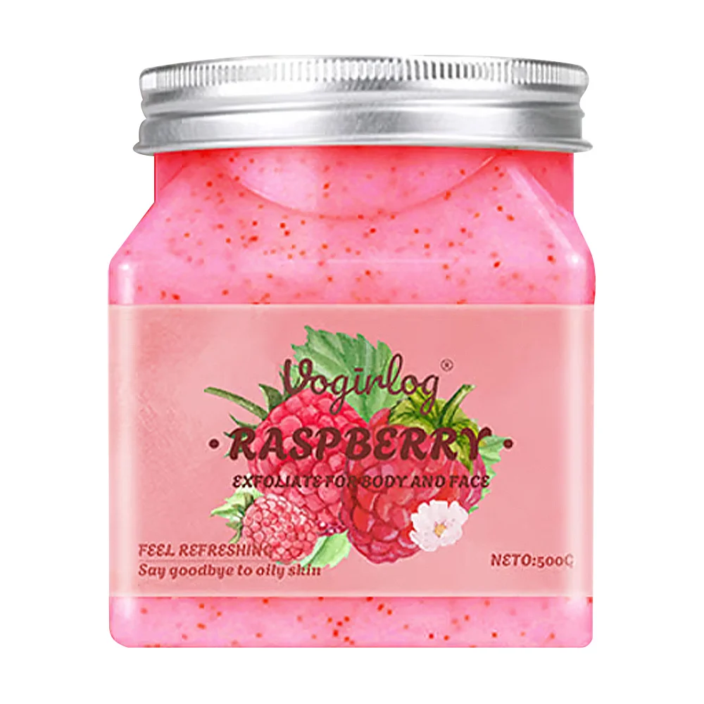 Crema exfoliante facial y corporal vogirlog con aroma a frambuesa, 500g / vg-e03