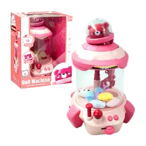 Máquina de garra circular con luz y sonido, decoración de oso + mini …