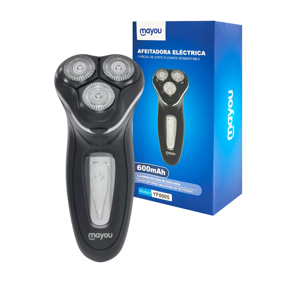 1pza Afeitadora eléctrica con cabezales desmontables, variedad de funciones