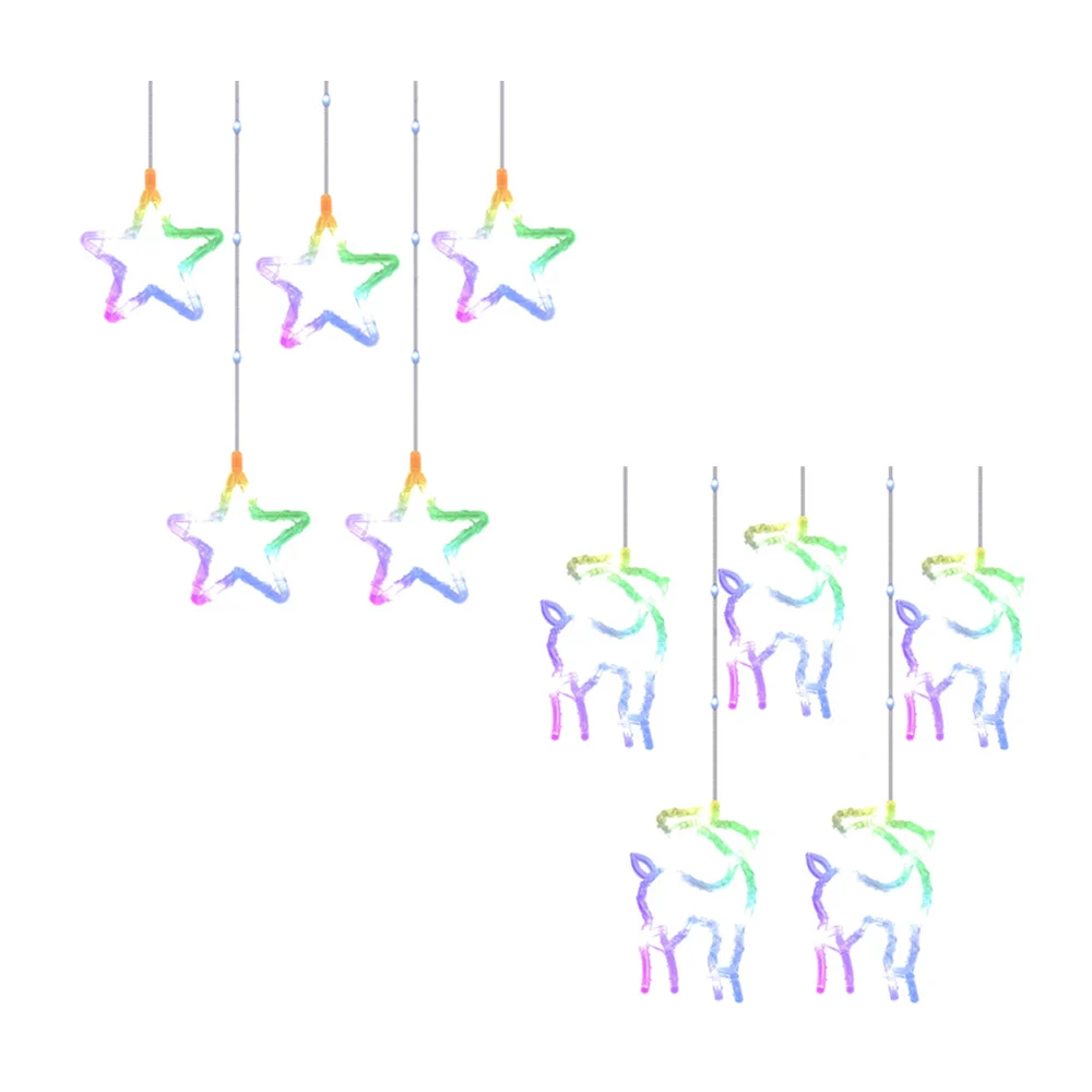 Serie guirnalda decorativa, en forma de renos y estrellas led navideñas / buytit