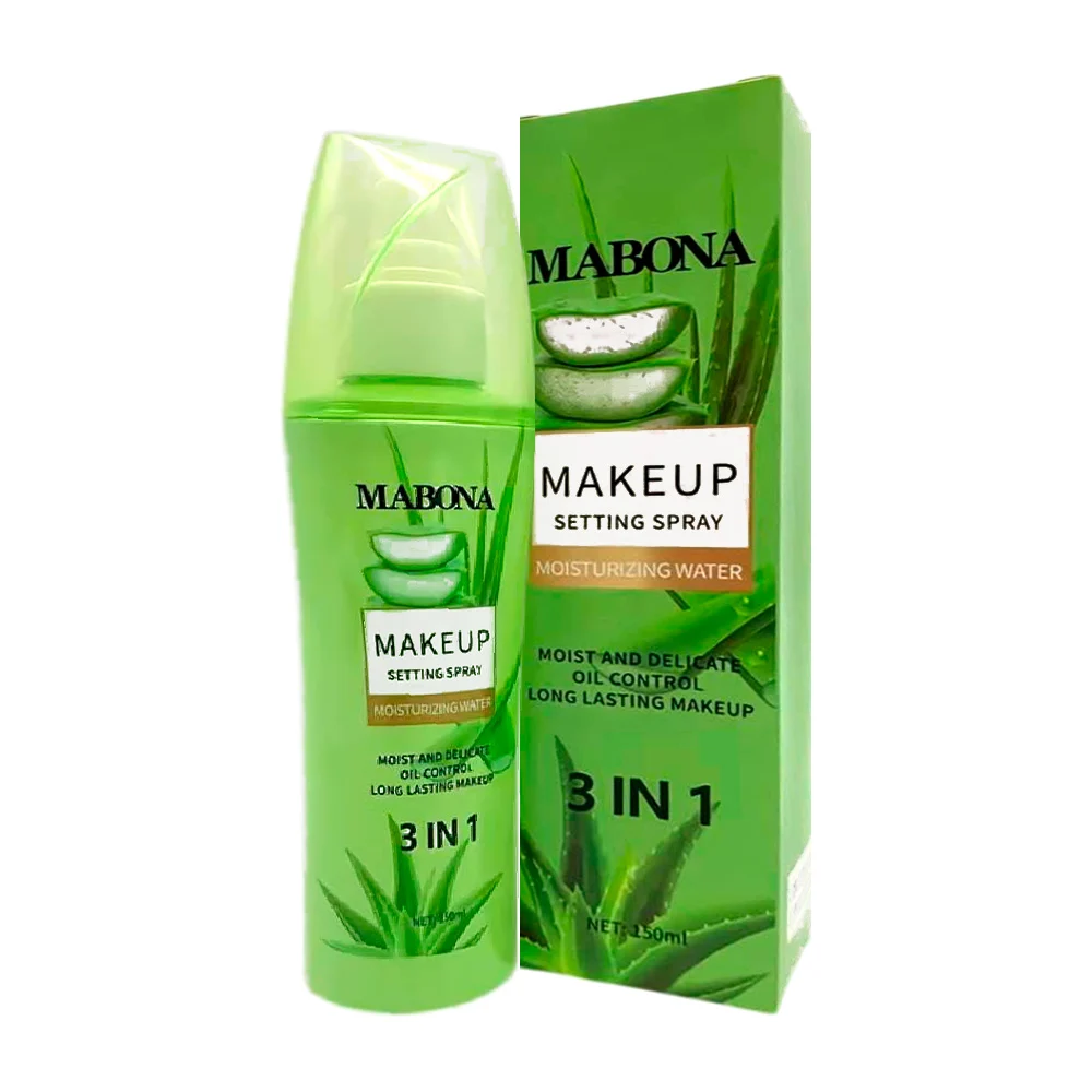 Spray fijador de maquillaje mabona, 3 en 1 con extracto de aloe vera, 150ml