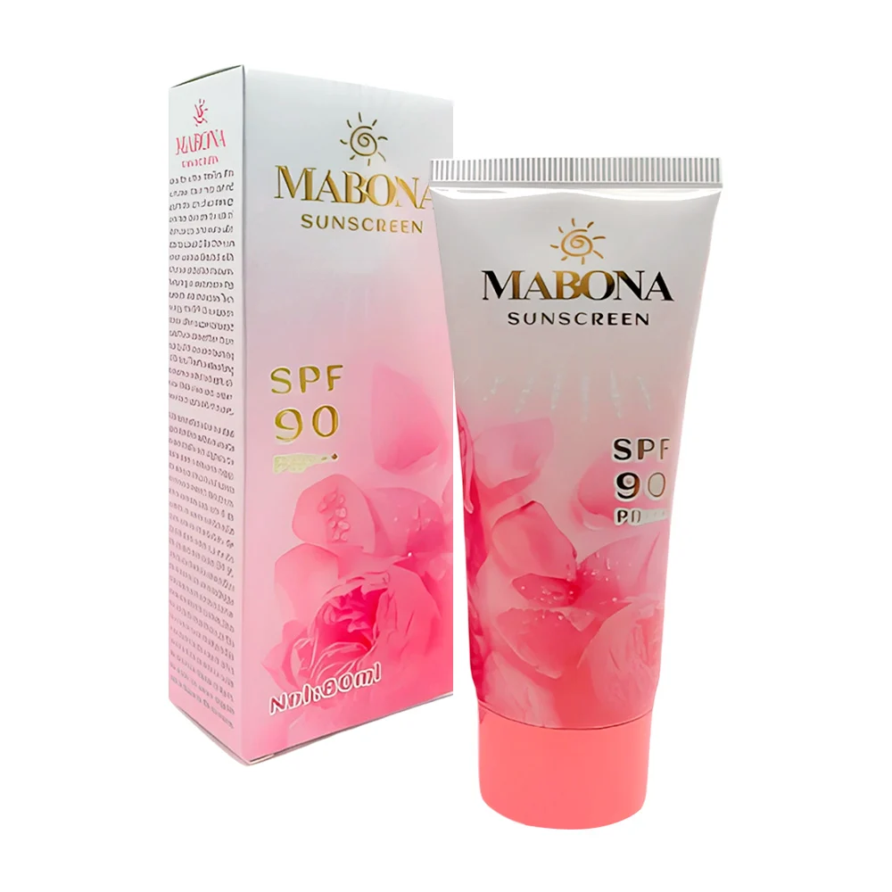 Bloqueador solar mabona, en crema spf 90 pa+++, con extracto de rosas, 80ml