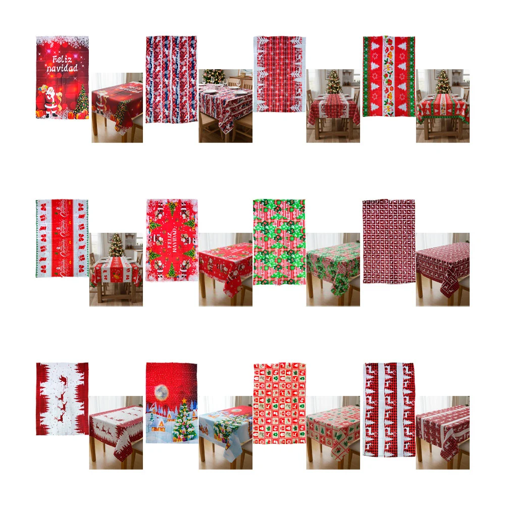 Mantel rectangular, 150x220cm, con estampado navideño, variedad de modelos
