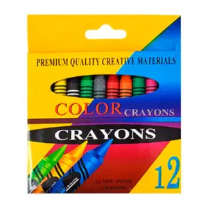 Paquete con 12 crayolas delgadas de colores, 7.5cm