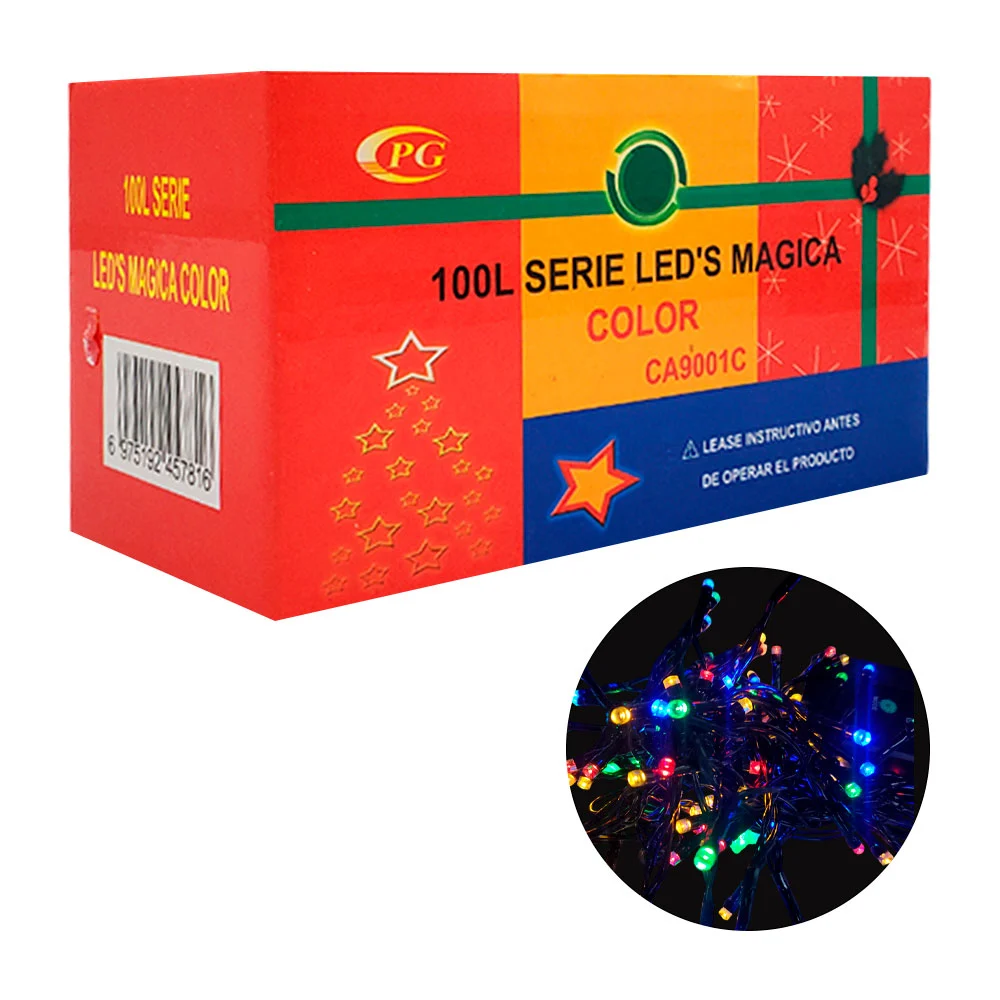 Serie mágica multicolor de 100 luces con panel solar / ca9001c