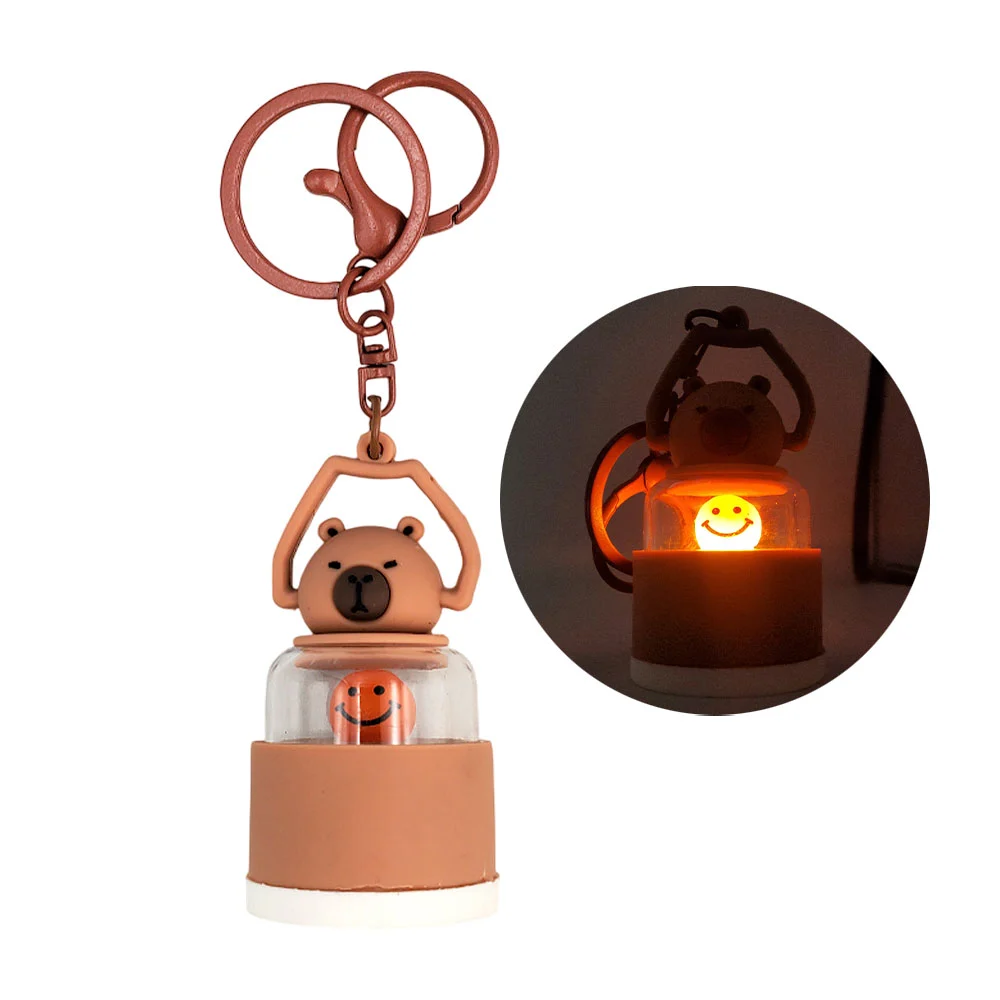 Llavero en forma de lámpara vintage con diseño de capibara + luz