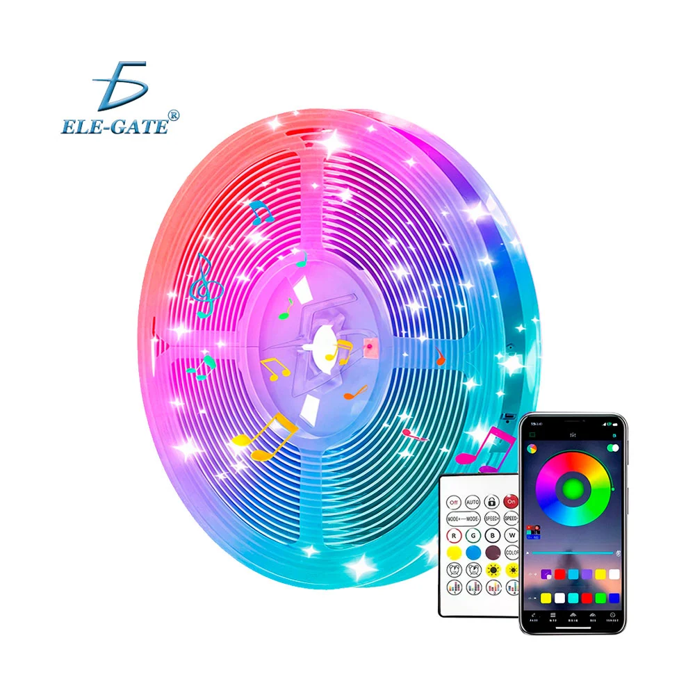 Tira de led rgb, conexión bluetooth y aplicación, 5 metros / led.89.5m