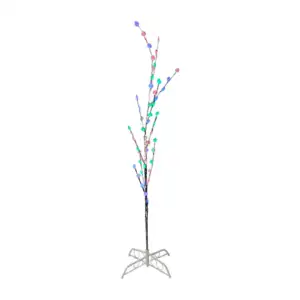 Árbol plateado decorativo, focos led tipo corazón transparente multic…