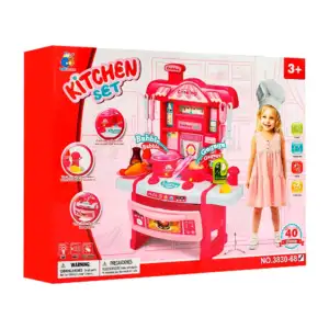 Cocina de juguete montable interactiva con 40 accesorios / kitchen se…