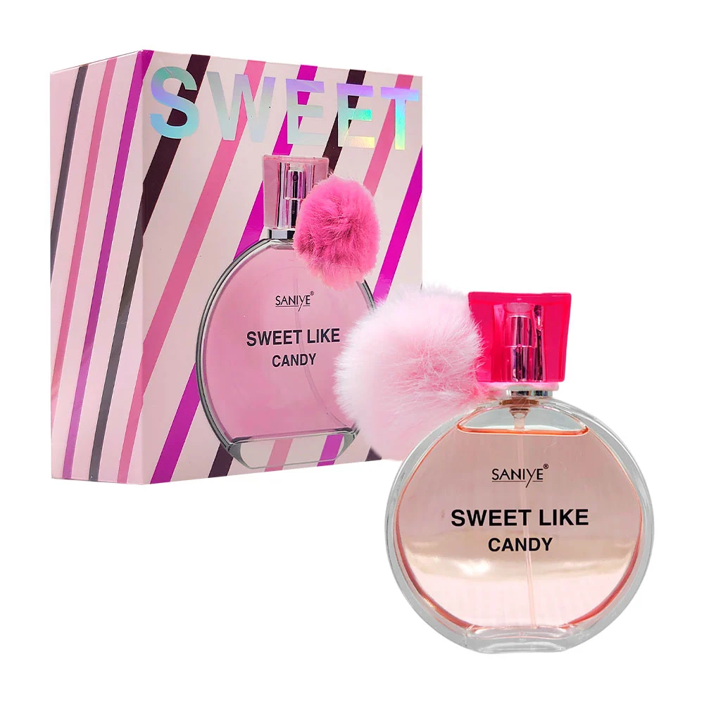 Perfume sweet, fragancia para dama, en spray 100ml + pompón / x122