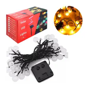 Serie solar de 30 luces led multicolor, 6m, con forma de mini esfera …