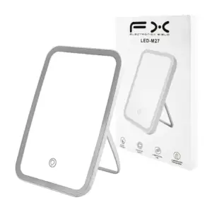 Espejo rectangular fx con luz led intercambiable, 20x13cm / led-m27