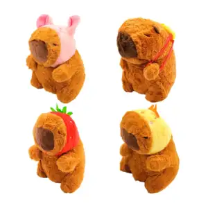 1pza Peluche afelpado de capibara con mini accesorio, variedad / lu16…