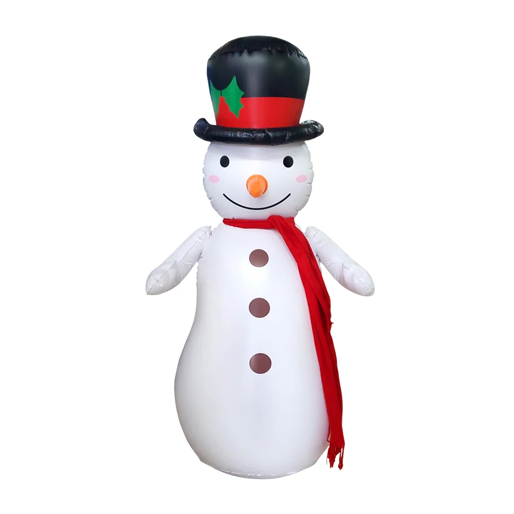 Inflable navideño en forma de muñeco de nieve con luz led, 130cm + bufanda