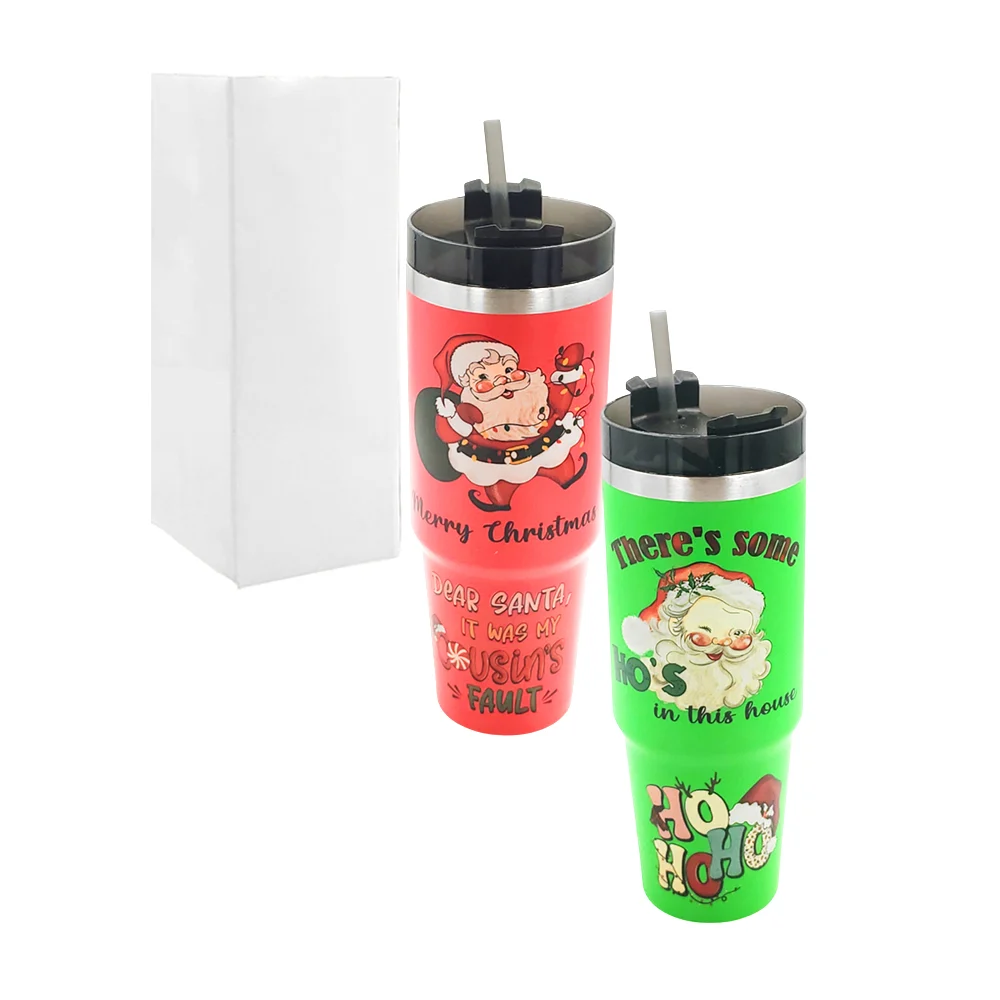 Termo de acero inoxidable con estampado navideño, 750ml aprox, varios modelos