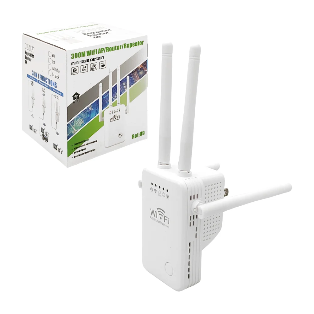 Repetidor router inalámbrico de wifi con 4 antenas, 300mbps, 2.4ghz / u9 / 88216 – Joinet
