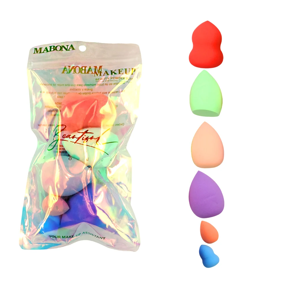Paquete con 6 esponjas mabona de diferentes tamaños, variedad de colores