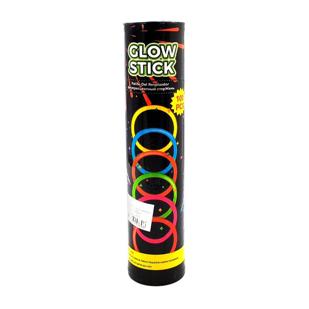 Tubo con 100 pulseras luminiscentes de colores para fiesta / x-889