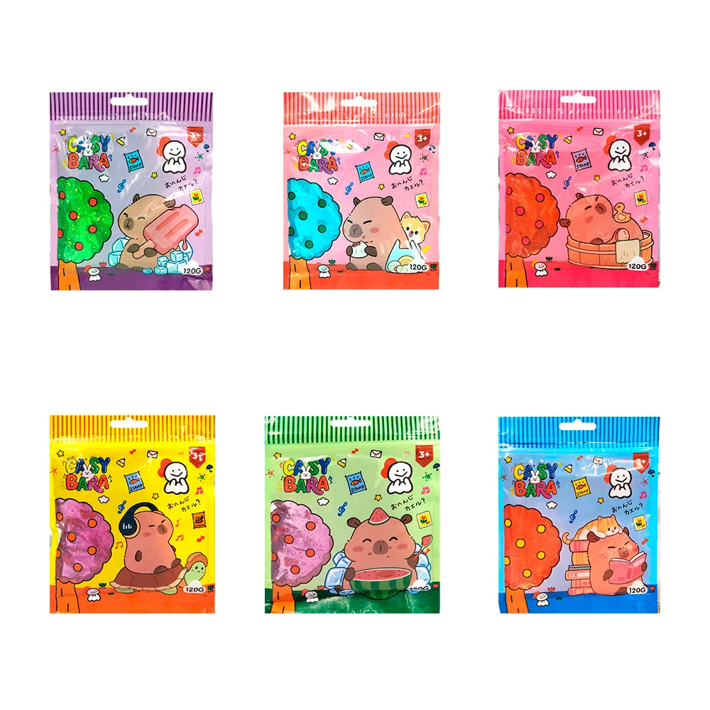 1pz bolsa resellable con slime suave, con glitter, 120g, variedad de colores