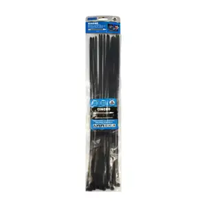 Paquete con 18 cinchos en color negro y medidas de 4.8x450mm, ajustab…