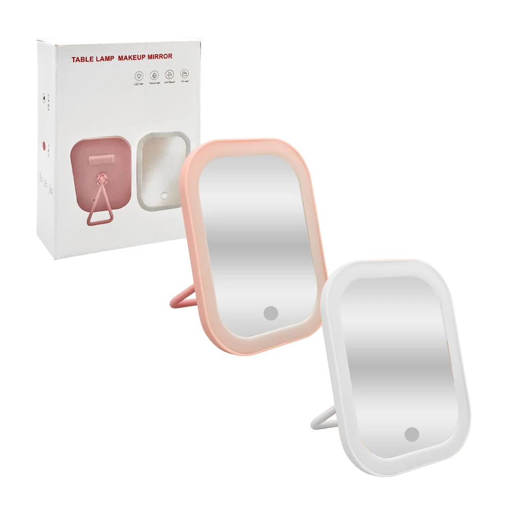 Espejo pequeño rectangular, con luz led y giro 360, variedad de colores / 81868