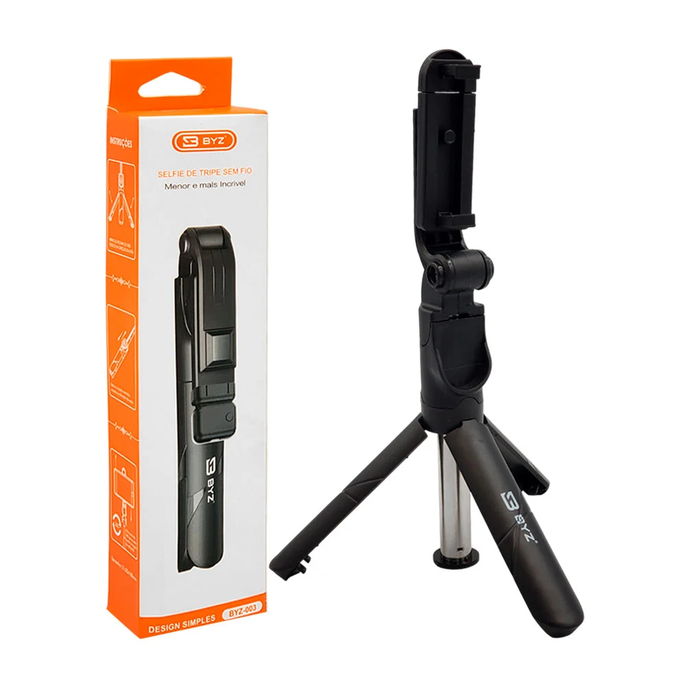 Selfie stick byz, inalámbrico, con giro 180, base tripie + luz led, variedad