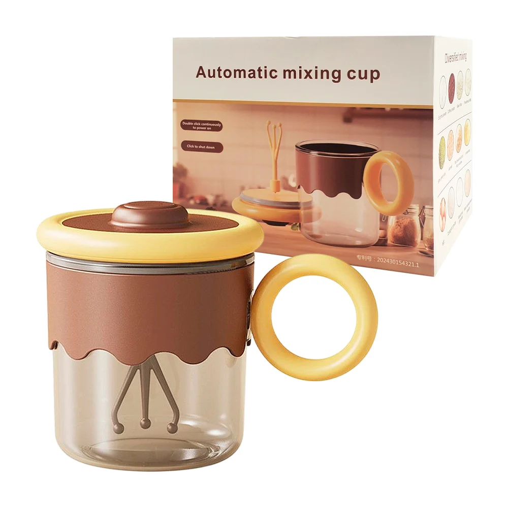 Taza mezcladora 400ml de plástico, asa circular, recargable, variedad de colores