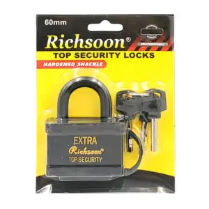 Blíster candado de seguridad richsoon 60mm con juego de 3 llaves / tl…