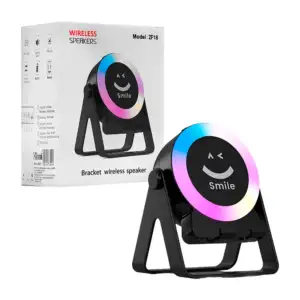 Bocina smile inalámbrica pequeña para escritorio, luz rgb con soporte…