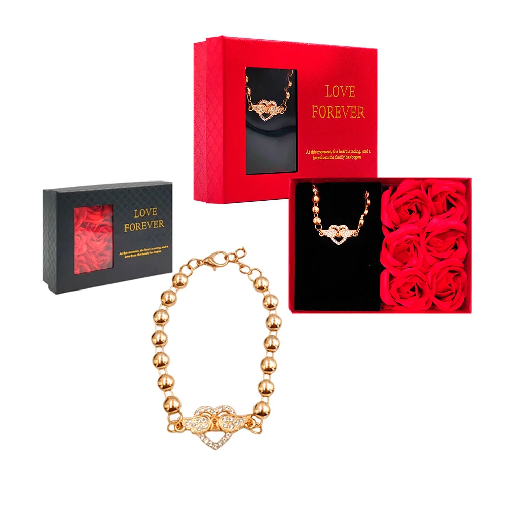 Caja con 6 rosas eternas + accesorio, love forever, variedad de colores, xq-611