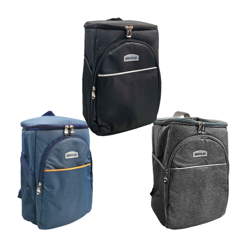 Lonchera tipo mochila brivilas con 3 compartimientos, 26x20x36cm, variedad