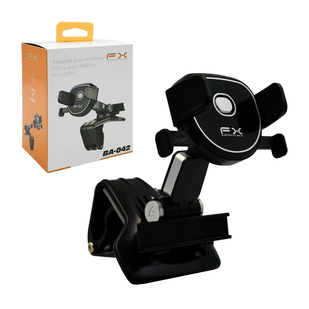 Soporte de plástico para el celular, ajustable al tablero del carro / ba-042