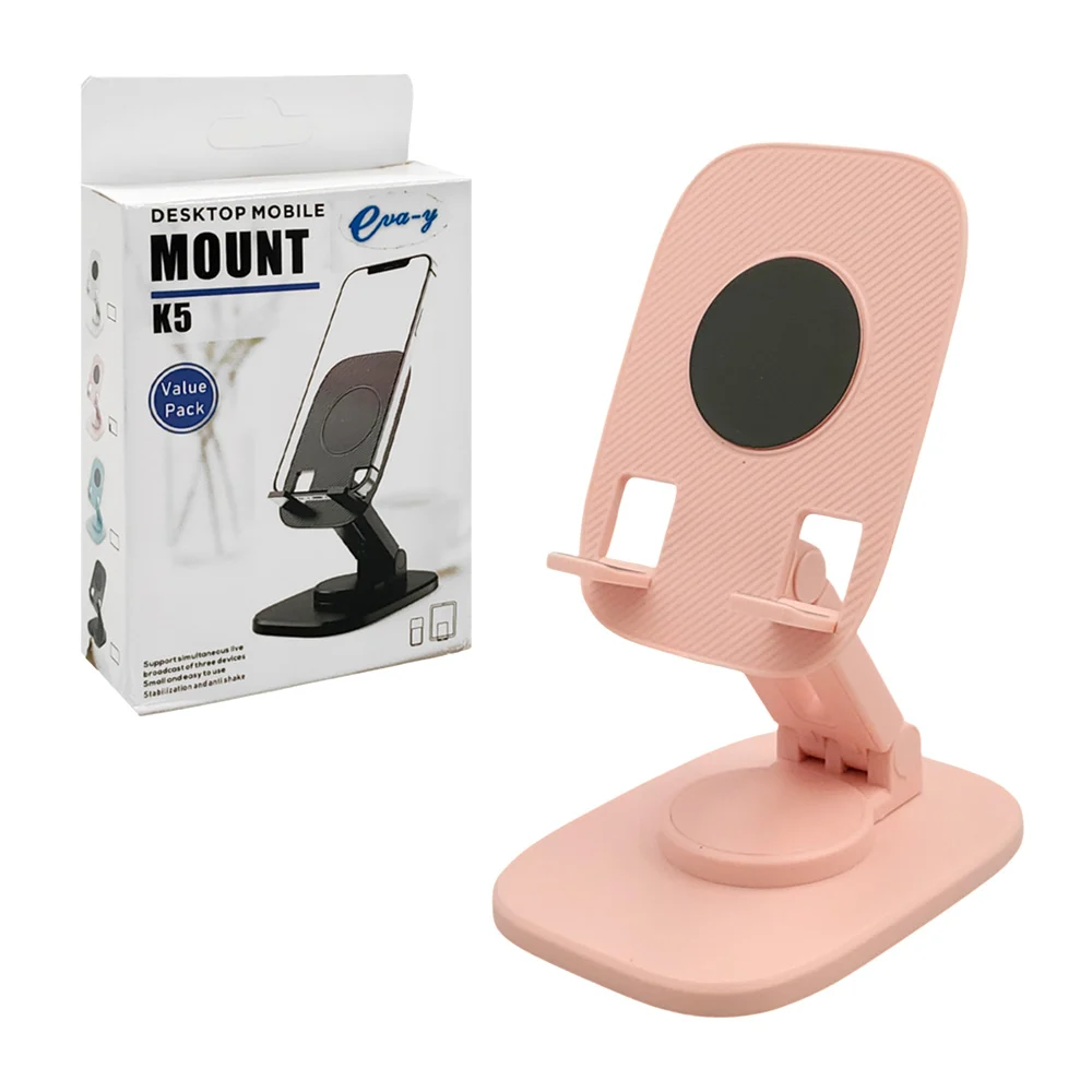 Soporte para el celular, metálico ajustable con base giratoria, variedad / k5.s