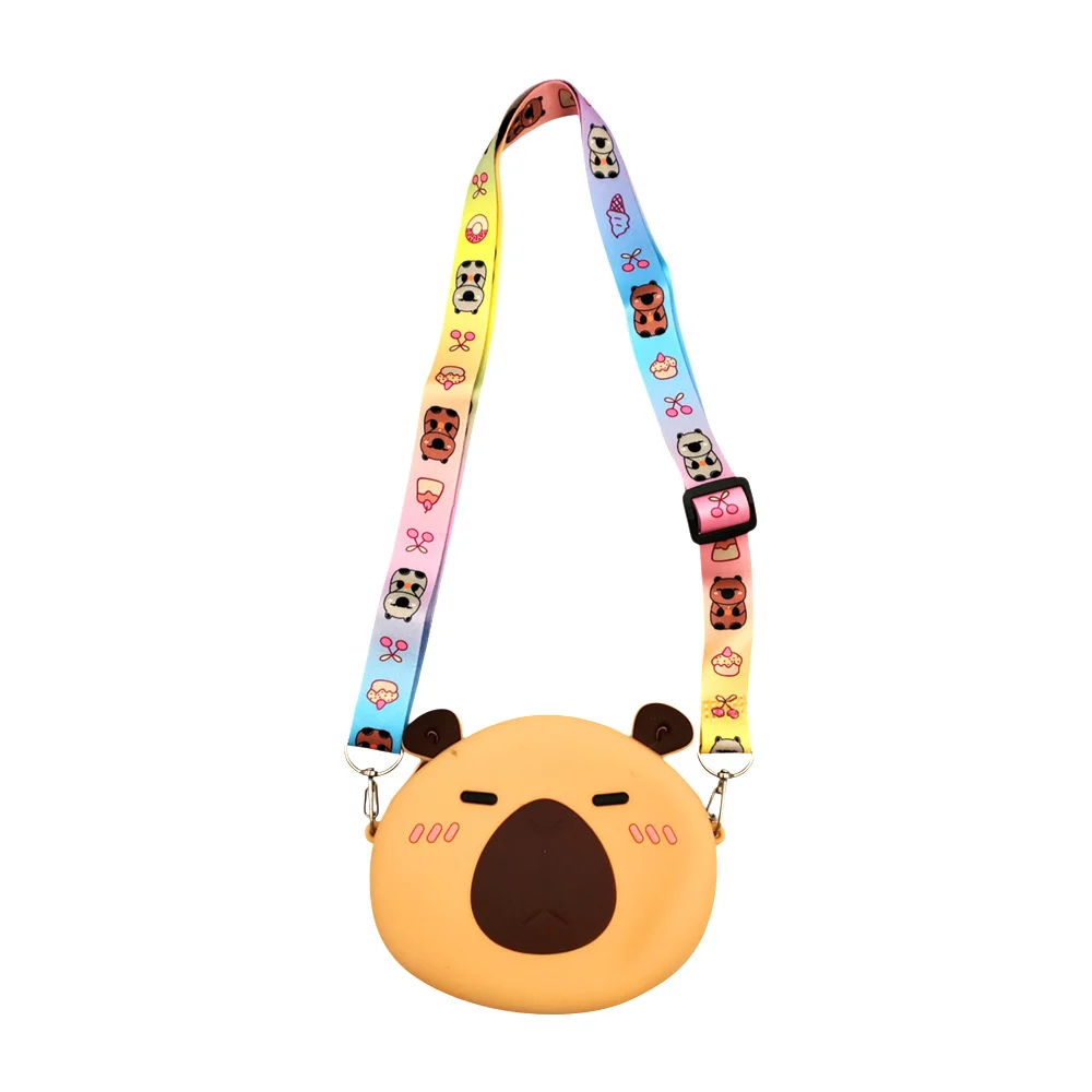 1pz Monedero de silicón con figura de capibara / lu1361