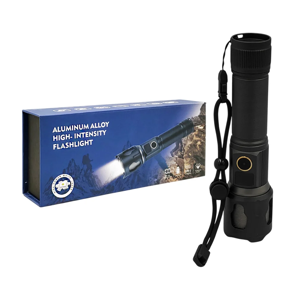 Lámpara de aluminio recargable con 5 modos de luz + indicador de batería