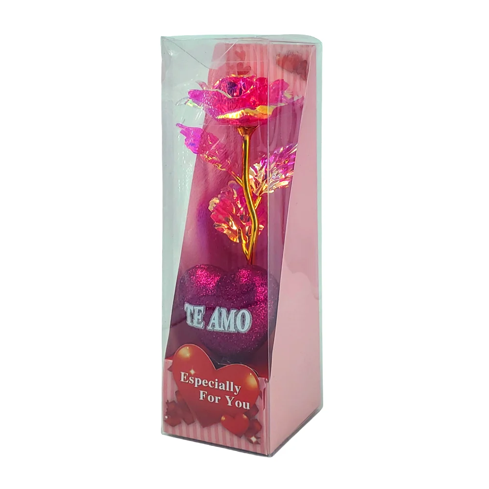 Rosa traslucida con efecto tipo tornasol + corazón, variedad de colores / zq-313