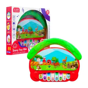 Piano musical con luces y estampado de animales de granja  / story to…