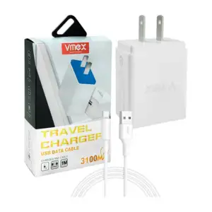 Combo cubo cargador vmex con puerto usb y cable de transferencia de d…