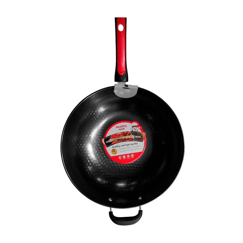 Sartén wok hondo antiadherente con mango de plástico, 35cm / healthy wok