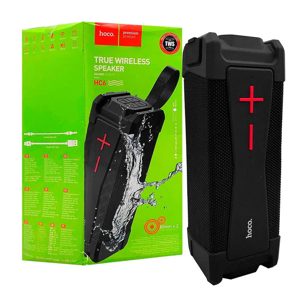 Bocina bluetooth hoco de uso rudo anti agua con ranuras, variedad de colores 