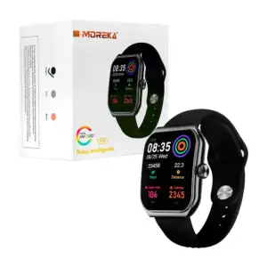 Smart watch moreka cuadrado con correa de plástica y cargador magneti…