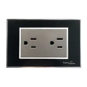 Placa en color negro estilo minimalista con contacto duplex / sa1505-…