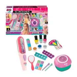 Set de belleza infantil con estudio de uñas y mechas de colores para …