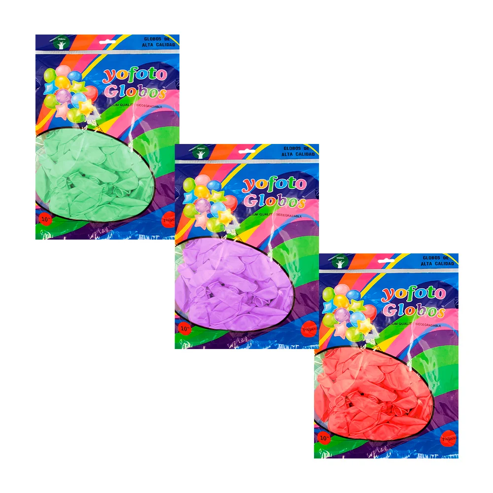 Paquete con 100 globos de latex r28 de 10 pulgadas, variedad de colores