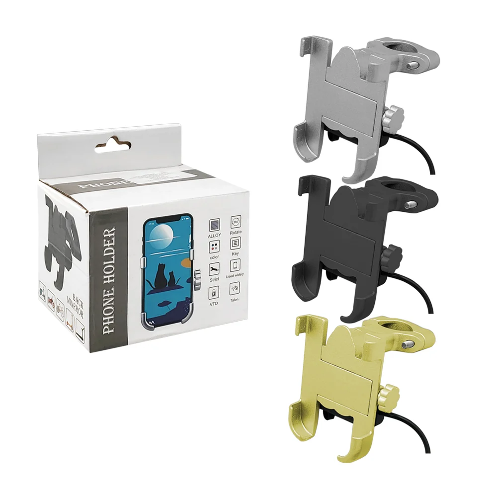 Soporte metálico de teléfono celular para bicicleta y motocicleta / phone holder